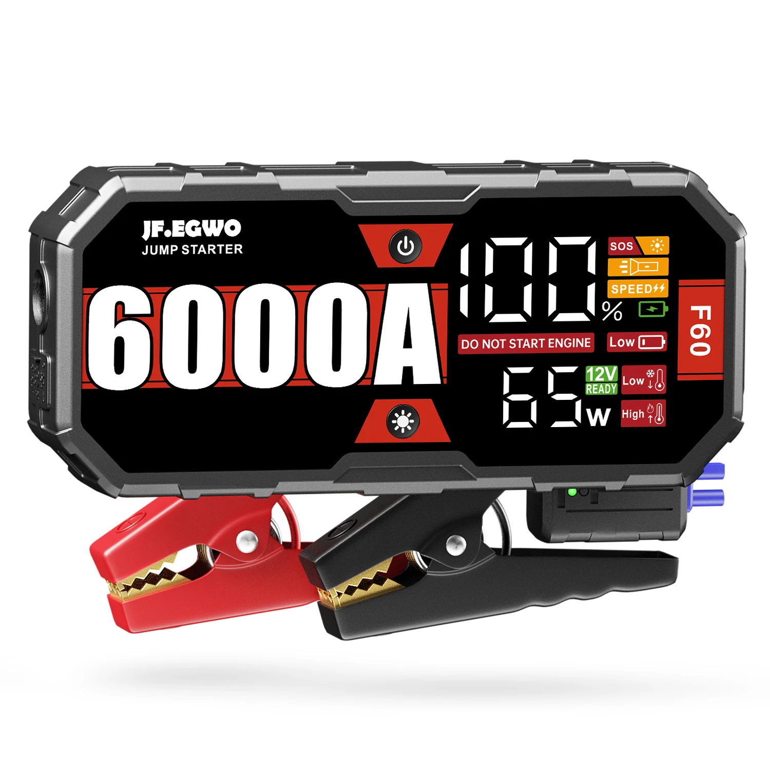 

Car jump starter buster 12V vehicle emergency battery auto booster battery starter with power bank powerful LED light