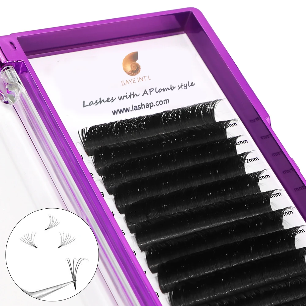 

LASHAP best c-0.07 5d volume eyelash extensions supplies custom packaging 12rows private label easy fan 3d mink lash extensions, Natural black