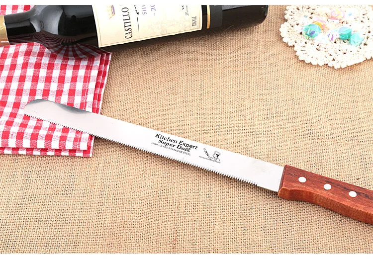 Baking Tools 1014 Inch Fine Tooth Toast Saw With Wooden Handle Cake