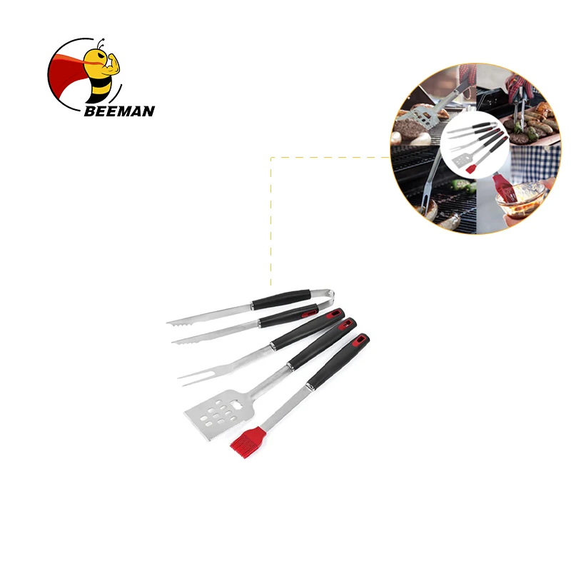 

Beeman Stainless Steel Tools Accessory Grilling 4pcs Outdoor Kitchen Camping Multi Bbq Barbecue Tool Set