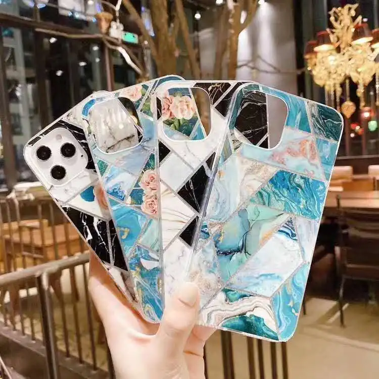 

Luxury Bling Case For iPhone 12 Pro Max Geometric Marble Phone Case For iphone 12 11 Pro XR XS Max 8 7 Fundas For iPhone 12