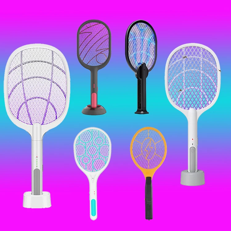 

2022 New Product Amazon Top Selling Rechargeable Battery Power Fly Insect Mosquito Bat Bug Zapper Racket Trap Swatter