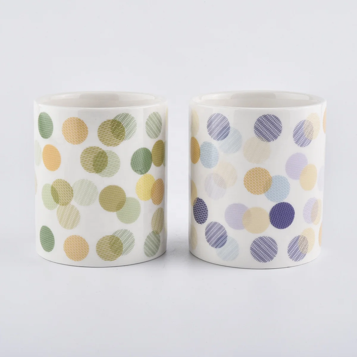 Full decal printing Christmas Decorative ceramic candle jars
