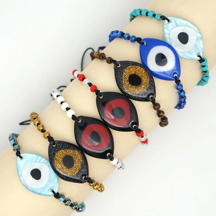 

BG1095 Hot Sale Colorful Evil Eyes Howlite Beads Bracelet,Gemstone Bead Tiger Evil Eyes Bracelet