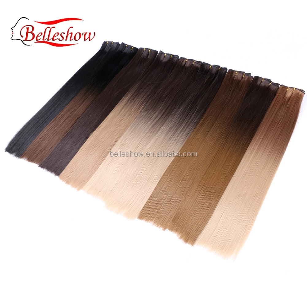 

Hot sell Hot sale cheap 6pc Clip-On Hair Extension wholesale factory price synthetic hair straight Clip-On Hair Extension