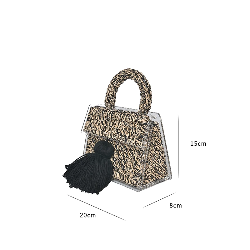 

fashion sweater weaving tassel clear clutch bags summer