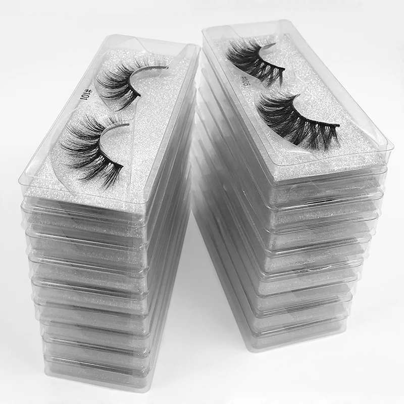 

#100-109 faux mink lashes3d wholesale vendor bulk 10 mm - 15 mm short false eyelashes vegan synthetic lashes