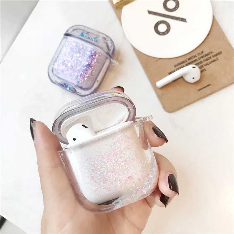 

Quicksand Case For Apple Earphone Case For AirPods Popular Logo 1/2 PC Hard Case, Customized