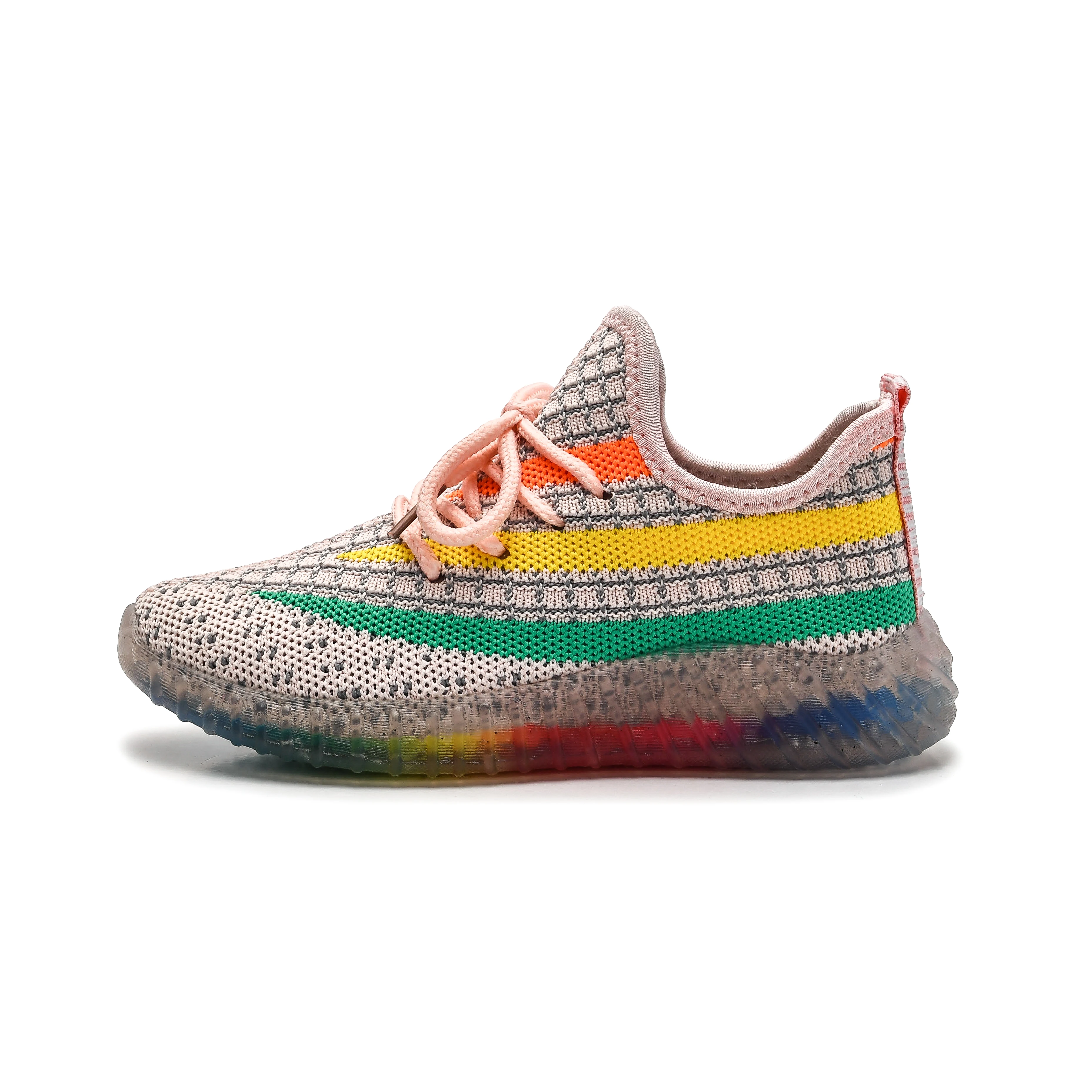 

rainbow outsole casual comfortable Sneakers children court sneakers wholesale new arrival breathable mesh running shoes, Pink,grey,black