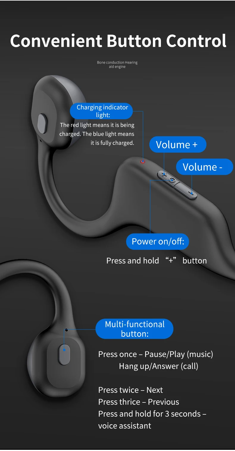 High Quality Oem Wireless Ear Hook Neckband Headphones Open Ear Wireless Bone Conduction Headset - ANKUX.COM
