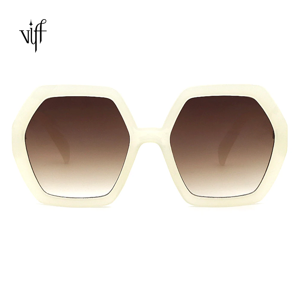 

VIFF HP20104 Oversize Ocean Lens Shades Sun Glasses China Factory Wholesale Hexagon Women Female Lady Sunglasses