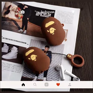 Ape Apple AirPods Cartoon Silicone Case Finger Ring