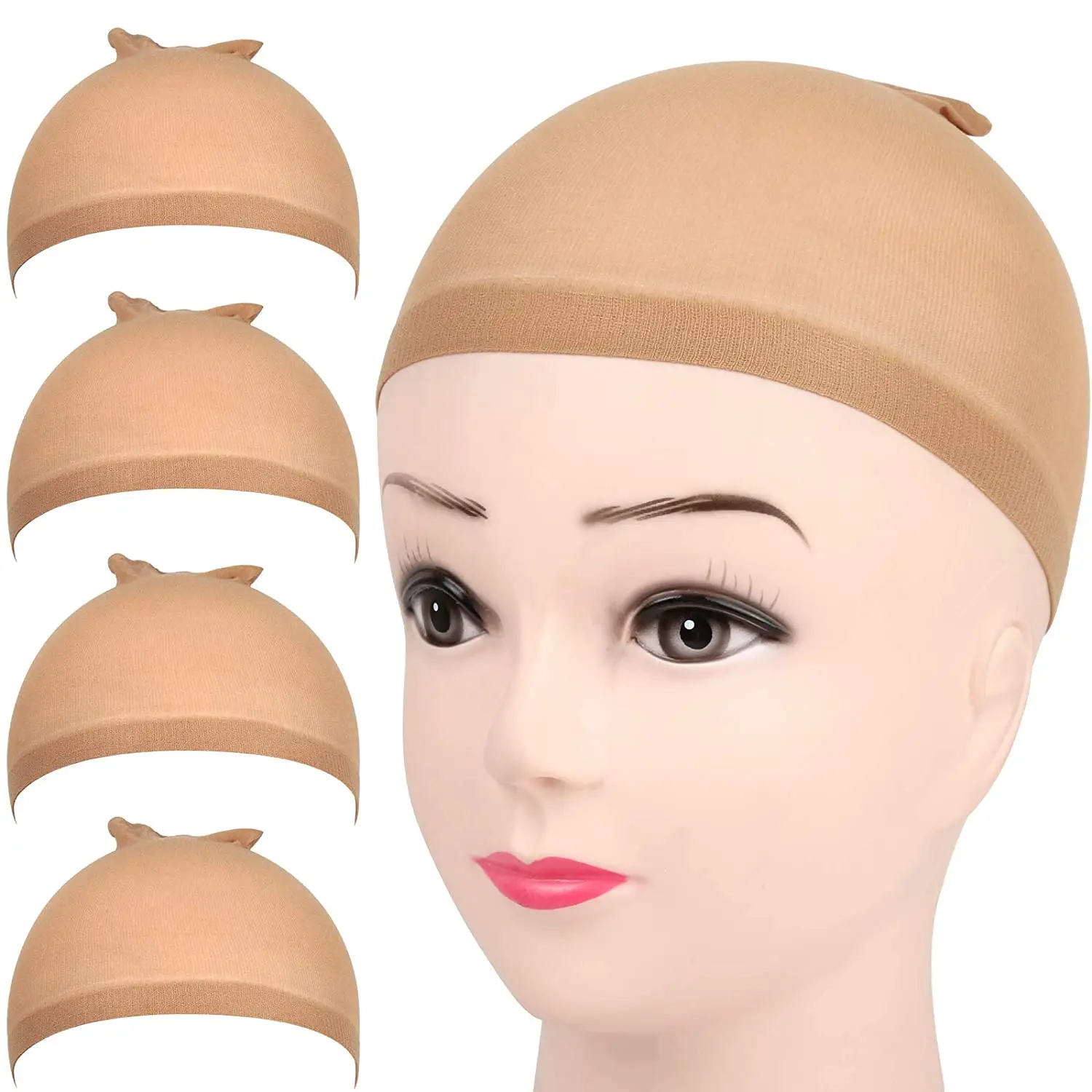 

Natural 2 pcs Close End Hair Nets Install Hair Stocking Wig Making Caps Deluxe Wig Cap Dome Wig caps dream