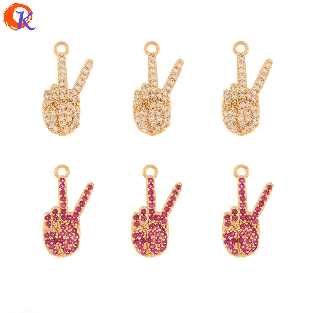 

Jewelry Accessories Cordial Design 40Pcs 9*20MM Jewelry Accessories DIY Pendant Hand Made Finger Shape Earrings Connectors CZ