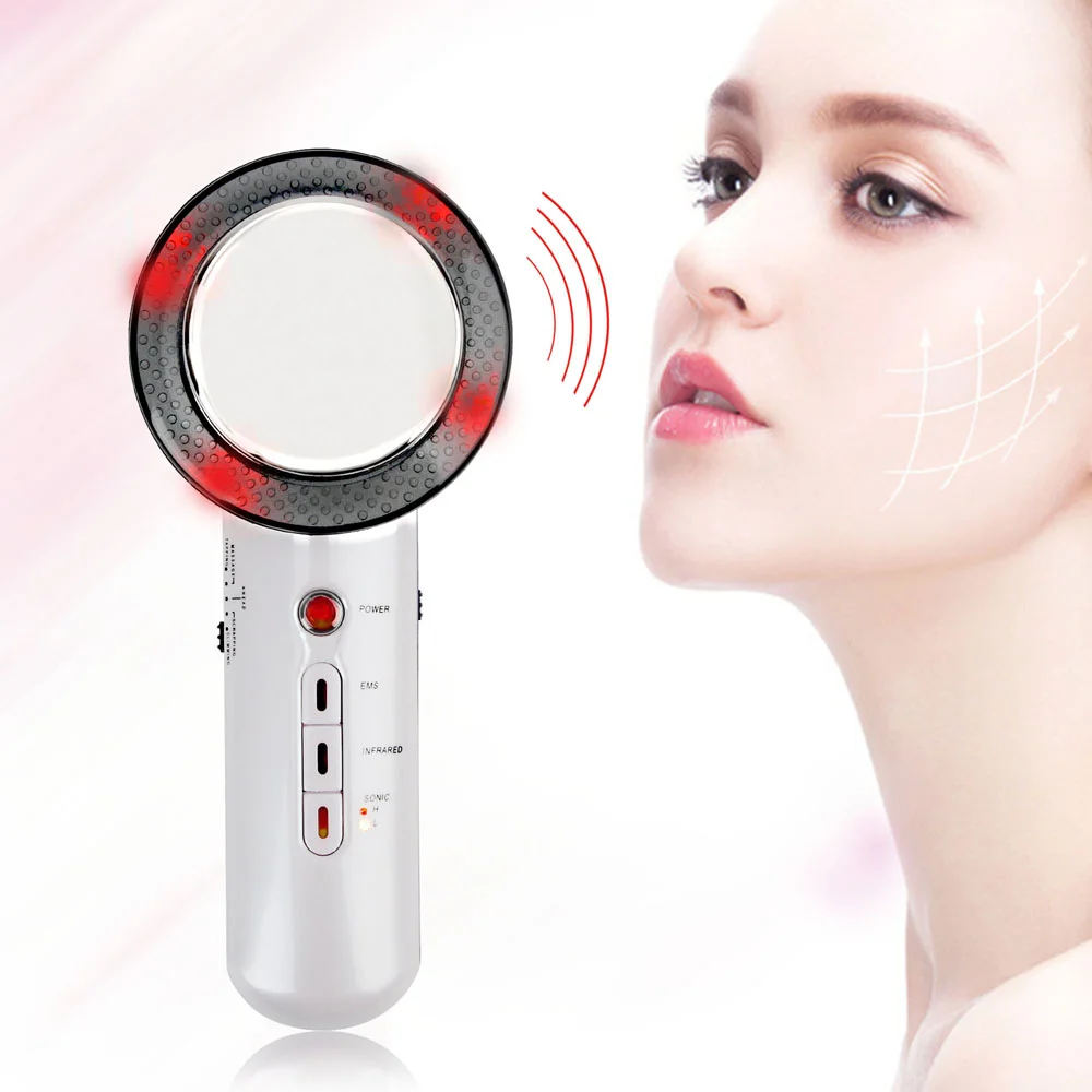 

3in1 Infrared Ultrasonic Therapy EMS Massage Beauty Body Weight Loss Facial Slimming Machine, White