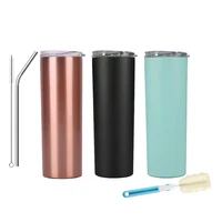 

Double Wall Vacuum Travel Mug Stainless Steel Insulated Tumbler Cup with Lid and Straw, 20Oz Coffee Tumbler with Cleaning Brush
