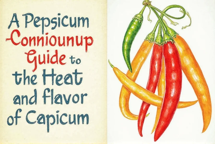 Capsicum plant with colorful peppers