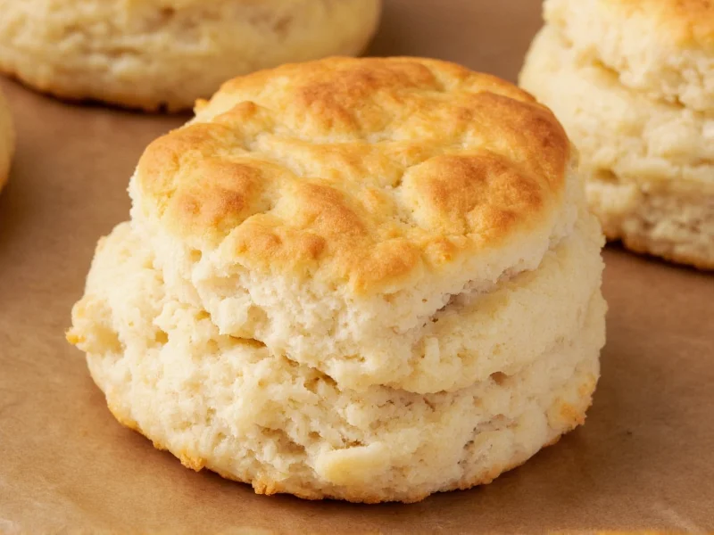 Homemade biscuits with flaky layers and golden crust