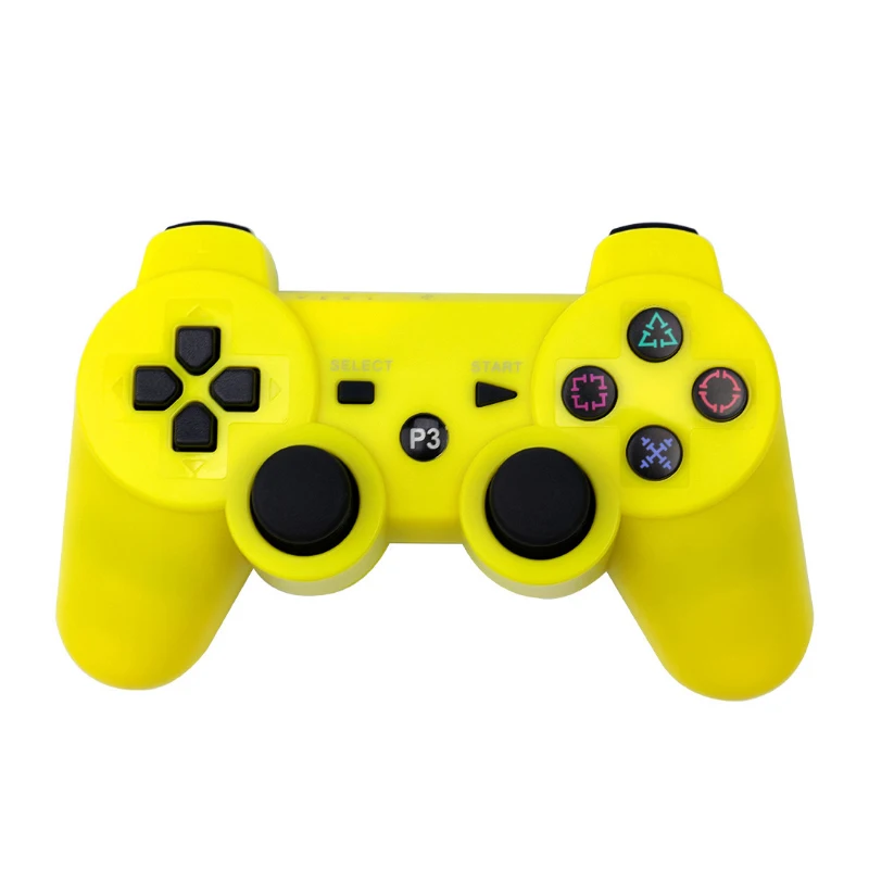 

YELLOW Snow buttons Double shock wireless game controller for ps3 joystick