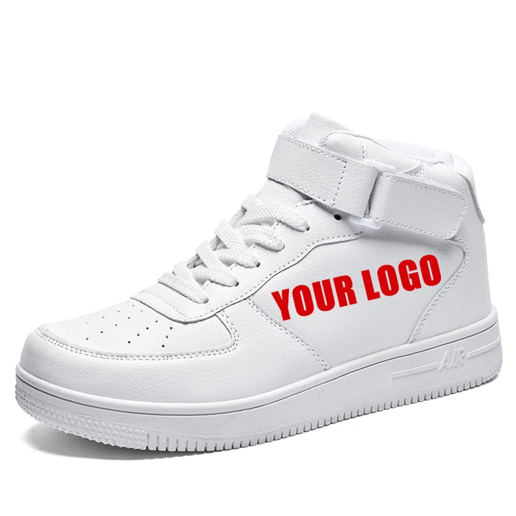 

Big Size CUSTOM LOGO ON AF High top Fashion high cut custom sneakers for men, As photos