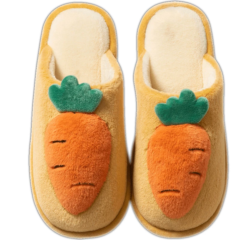 

Cotton Slippers Female Fabric Plush Winter Non-slip Couple Floor Home Warm Home indoor male, 5 colors