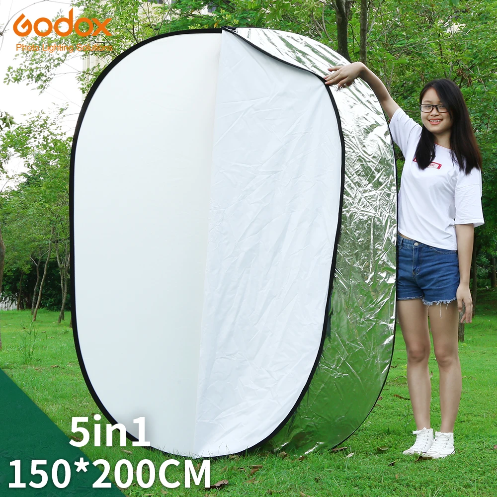 

inlighttech GODOX 59"x79" 150 x 200cm 5 in 1 Portable Collapsible Light Round Photography Reflector for Studio, Other