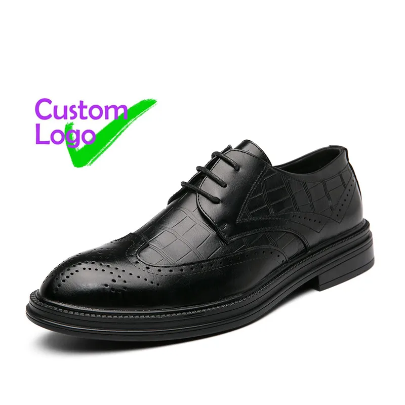 

Mesh Upper Leather Shoes Men lace Autumn Shoes For Men Leather Wedding Free Leather Flat Shoes Tacon Medio Brown Personal Logo