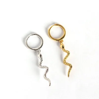 

S925 Sterling Silver Snake Shaped Earrings Delicate Gold Hoop Huggie Earrings Charm Dangle Earrings For Women jewelry