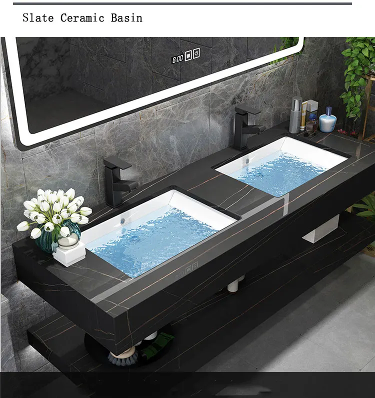 bathroom 36 and 48 and 60 inch slate integrated basin vanity