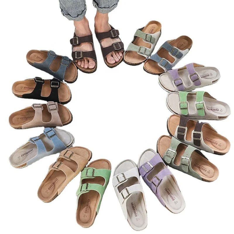 

ITEC manufacturer summer fashion outdoor cork sole slides men sandal unisex lovers' slip on beach shoes factory slipper woman, Optional