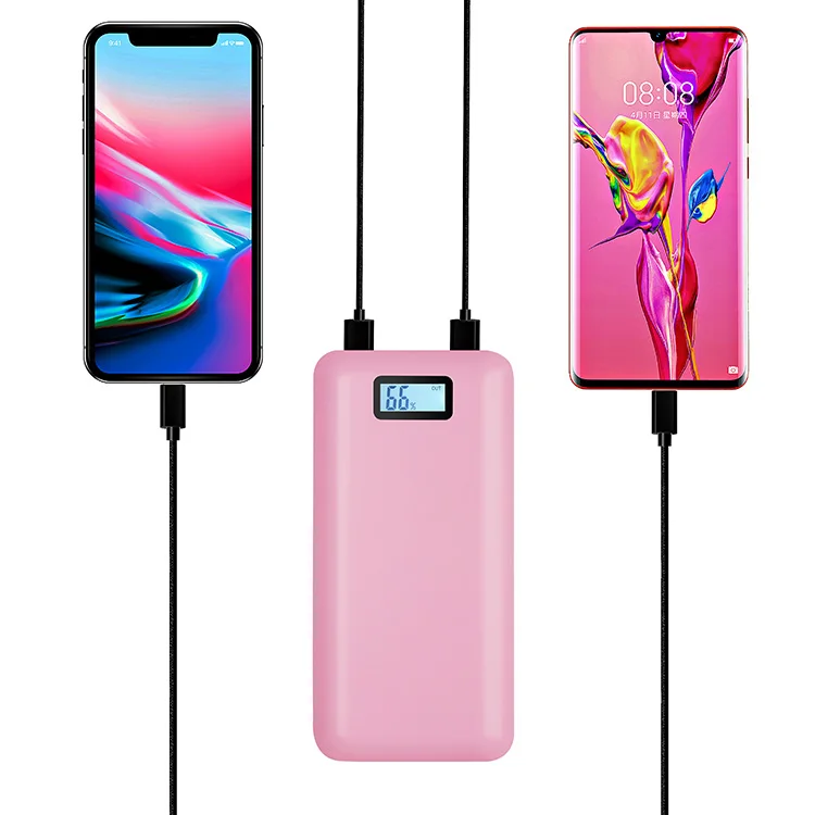 Real Capacity 20000 Mah Pink Power Bank Dual Usb Portable Charger With