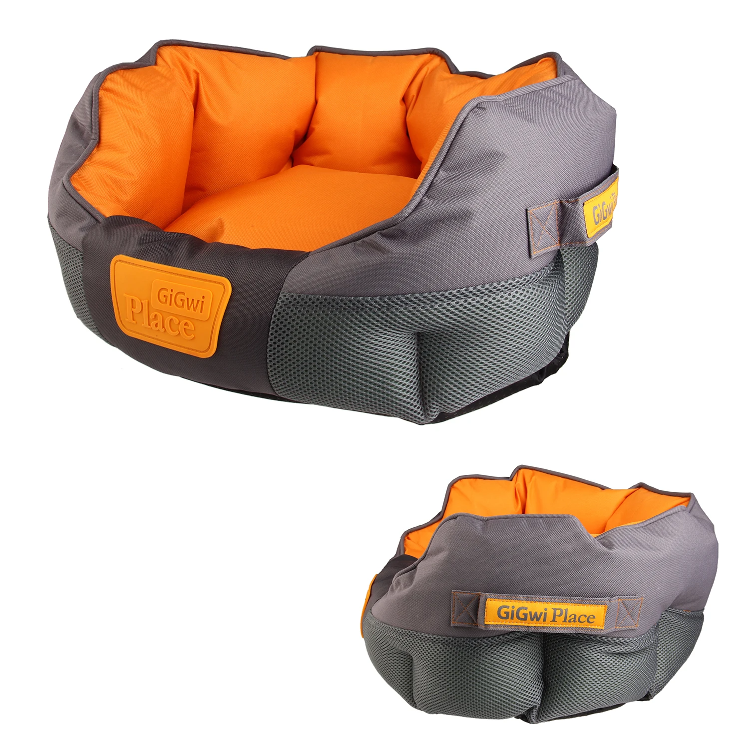 

High Guality Oem Wholesale Luxury Soft Washable Pet Dog Bed For Dogs Cats Soft Cushion Comfy, Gray&orange