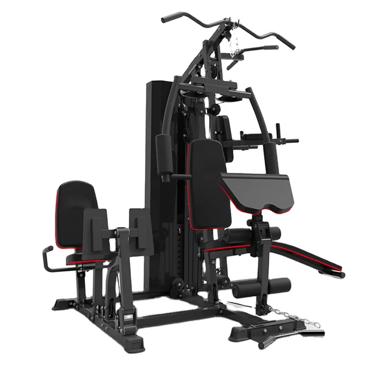 

multi function exercise equipment home 3 in 1 dezhou nantong fitness equipment in door 3 station multi gym equipment fitness set, Black