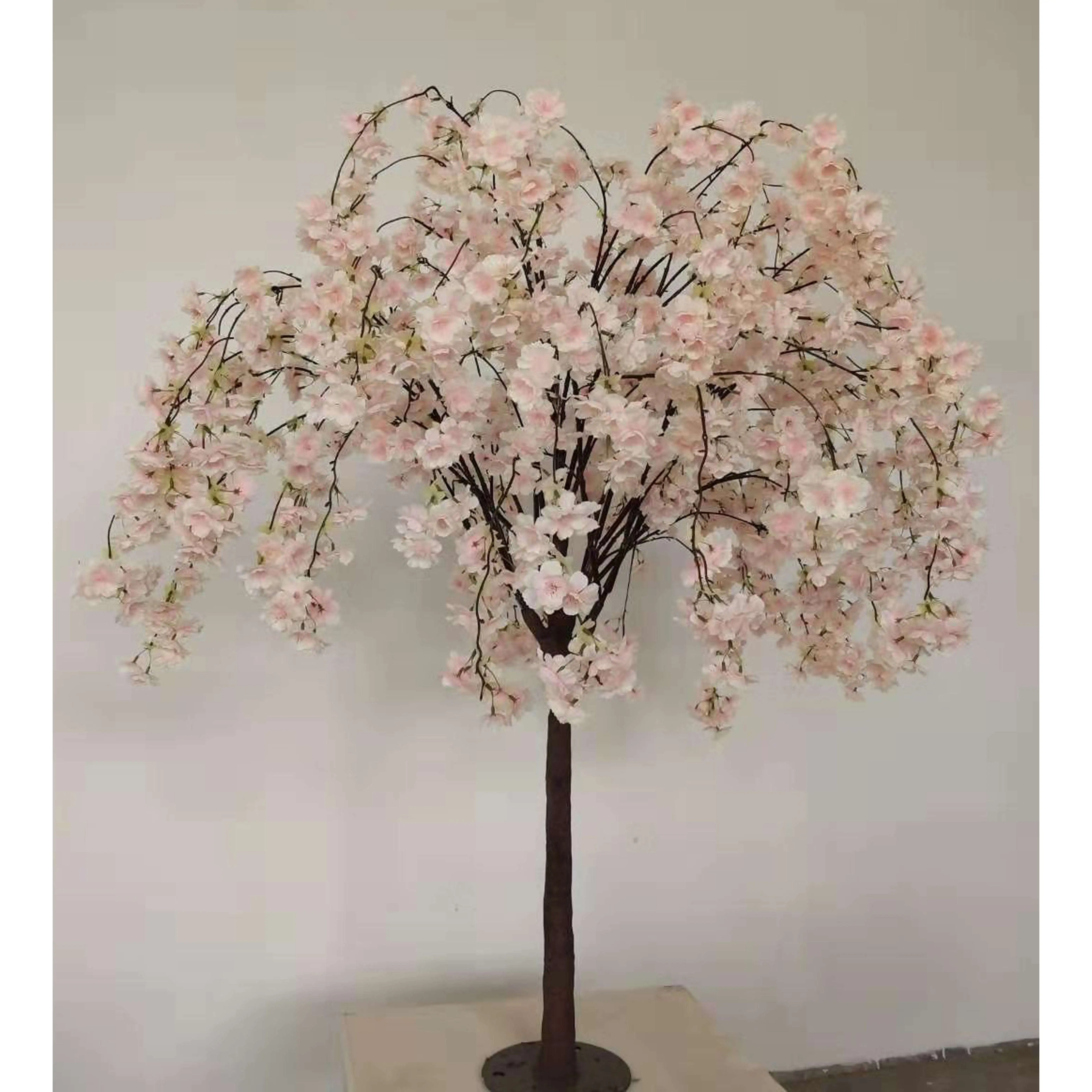 

Wedding table decoration mini Artificial cherry blossom tree for indoor use, Natural color + lvory pink flower