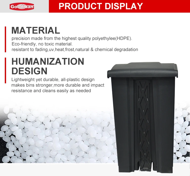Bulk Plastic Trash Cans 13 Gallon Sanitary Kitchen Black Foot Pedal