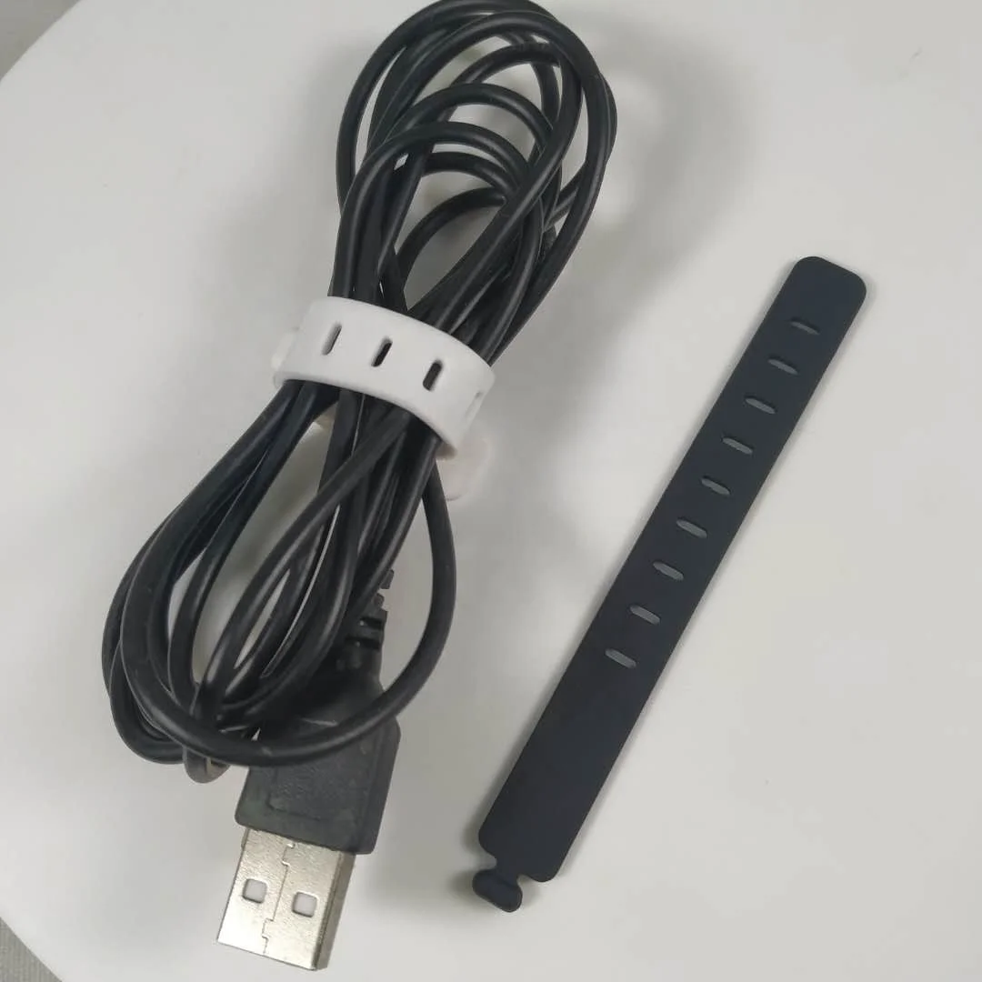 
convenient plastic silica gel cable tie adjustable rubber mobile data cable tie silicone cable tie 