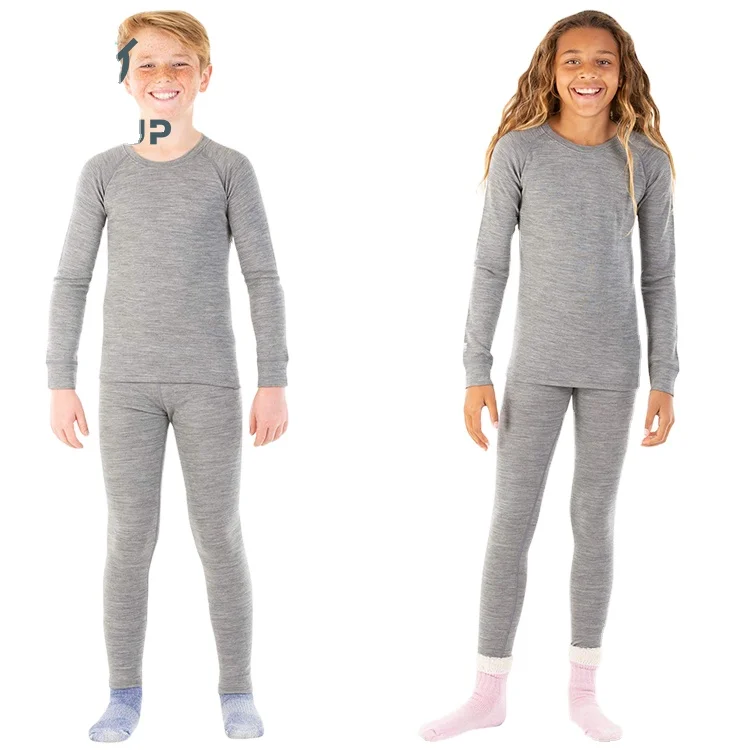 
Enerup Kids Clothes Wear Merino Wool Base Layer Thermal Underwear Long Johns Set For Winter  (1600106116507)