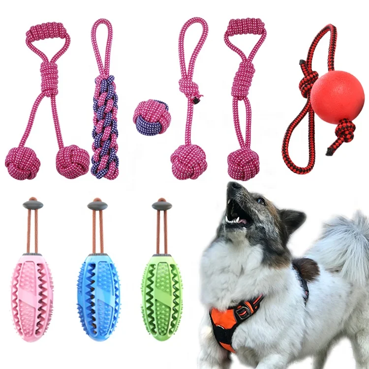 

Best Training Extra Long Hemp String And Bone On Safe Attached Dog Ball On Rope With Tennis Toy, Pink,green,blue