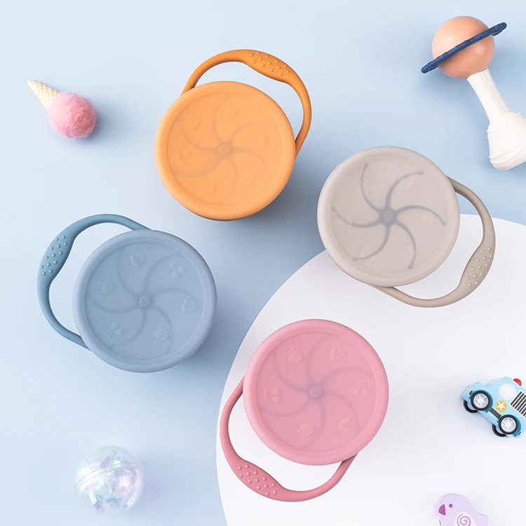 
No Spill Collapsible Toddler Kids Baby Snack Container Silicone Baby Food Storage Cup with Cover 