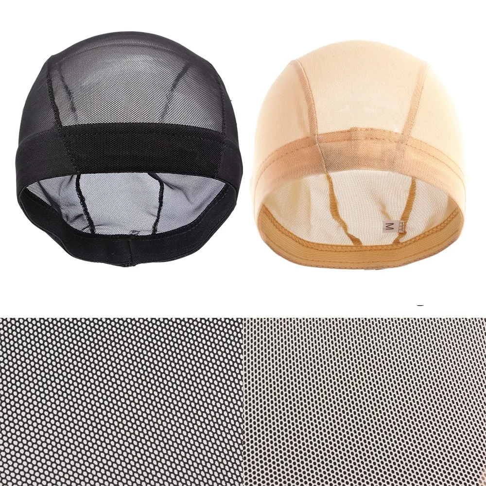 

High Quality Factory Wholesale Breathable Stretch Black Beige Mesh Dome Wig Cap For Making Wigs