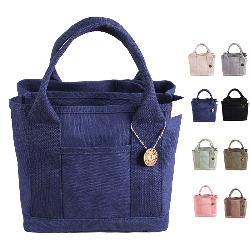 

High Quality Women Canvas Bag Bento Bag Handbag Hot Sale Lady Hand Carry Bag, As photo show