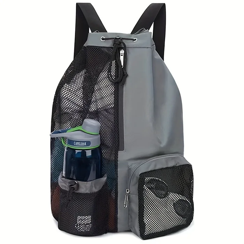 Swimming Bag Mesh Bag Waterproof Durable Bag Mesh Drawstring Backpack