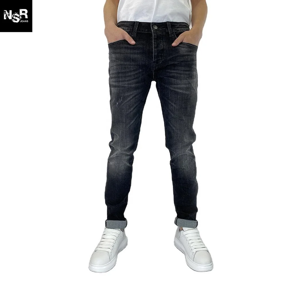 

Nsr Nb80007 Manufacturer Bulk Wholesale Clothes Black Fitted Branded Full Customization Men Jeans, Customized color