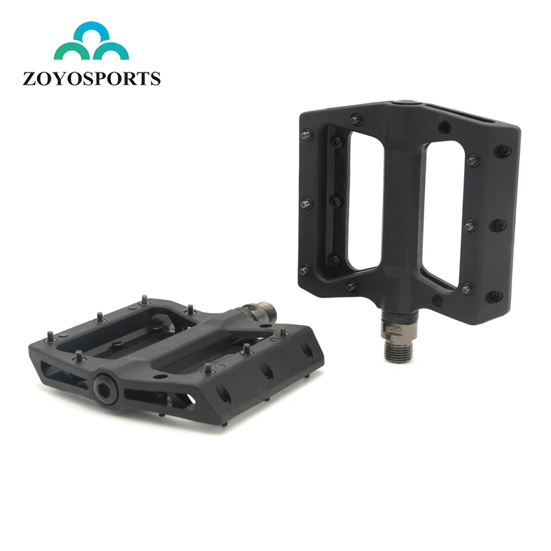 

ZOYOSPORTS Light MTB BMX Foading Bike Parts Simple design bicycle pedal Axle CNC Nylon plastic Bicycle Pedal, Black