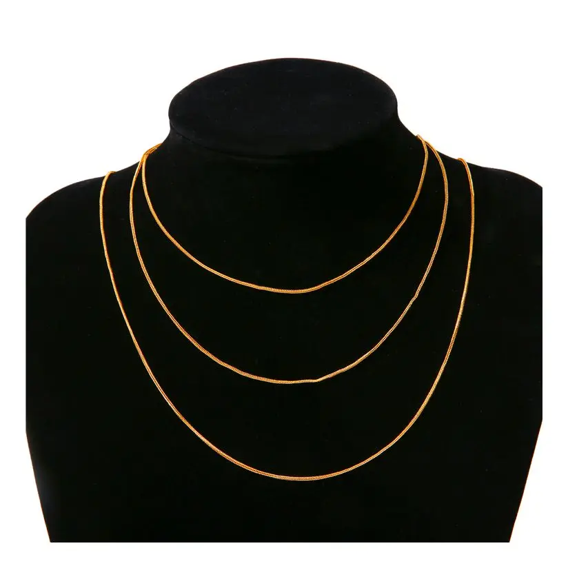 

Factory Direct Price Fashion 18 K Gold-plated Tarnish Resistant Jewelry Snake Chain Necklace