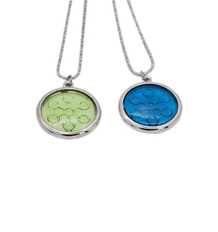 

Bio Glass Chi Pendants Quantum Science Necklaces Around 4000-6000cc ions, Green and blue