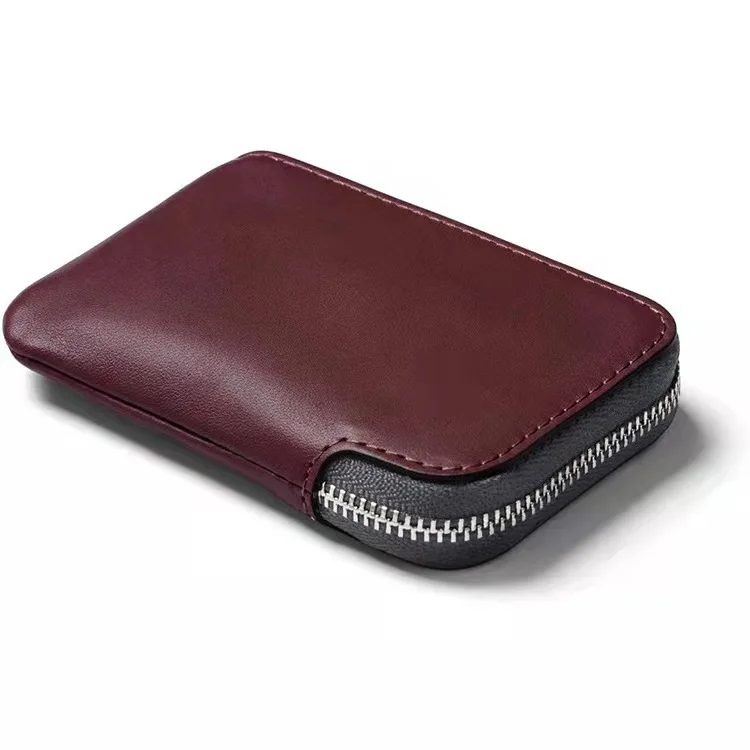 

Customized Front Pocket Leather Zipper Wallet Slim Card Wallet For Man, Multi
