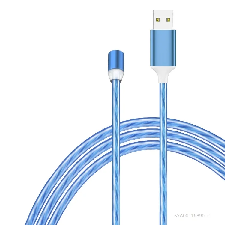 

Dropshiping USB to Type-C / USB-C Magnetic Suction Colorful Streamer fast Charger Cable lighting data cables
