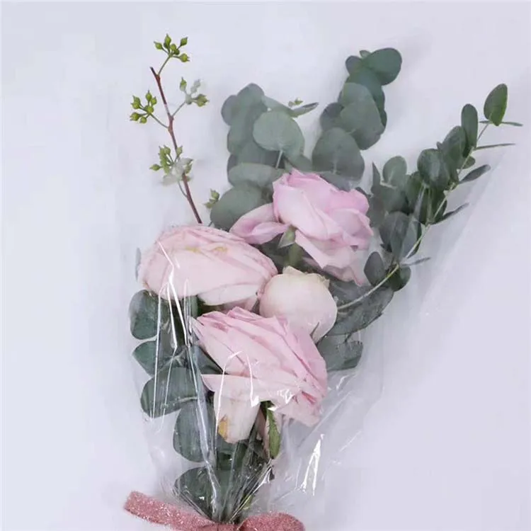
2020 New design popular clear opp floral wrapping fresh flower packing sleeves 