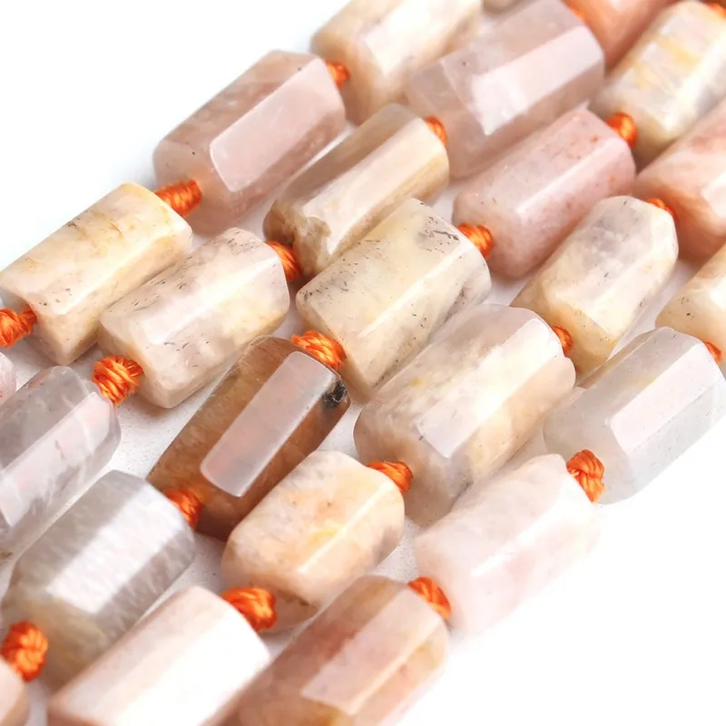 

Fashion 8x11mm Natural Loose Stone Column Shape Sunstone Beads for Jewelry Making